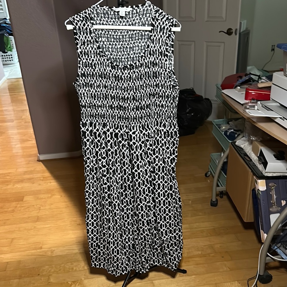 Croft & Barrow Black and White Cowl Neck Maxi Dress